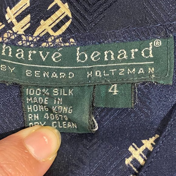 Harve Benard Pure Silk Button Up Long Sleeve Blouse - Picture 6 of 9